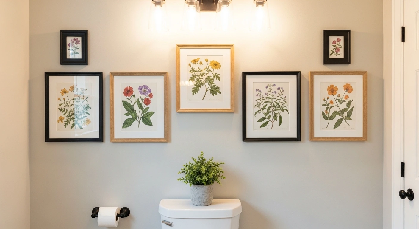 Add Botanical Prints and Framed Vintage Artwork
