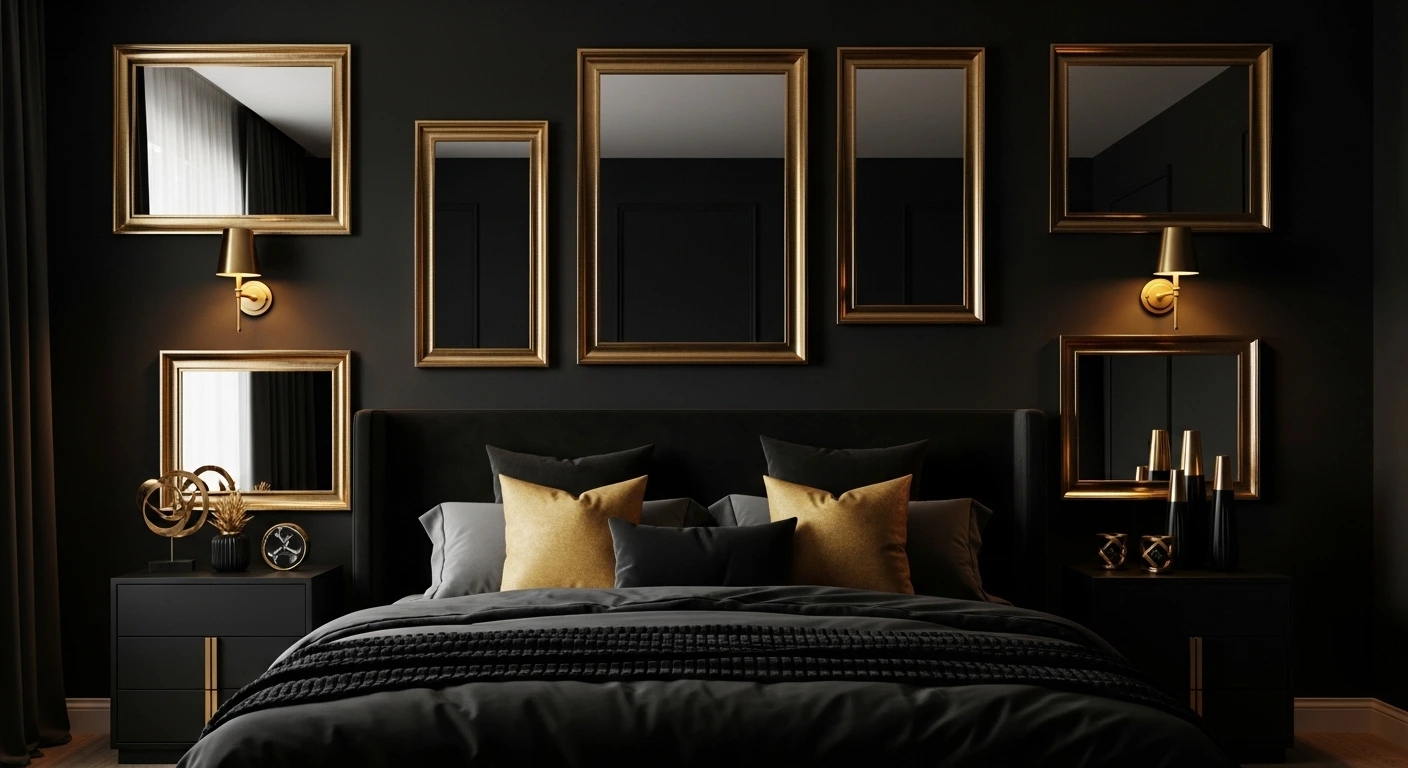 Black and Gold Bedroom for Glamorous Drama