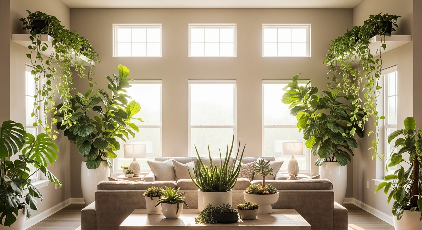 Bring Green Living Room Decor Ideas to Life With Indoor Plants