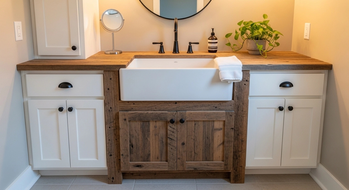 Choose a Farmhouse Sink to Ground the Vanity Area
