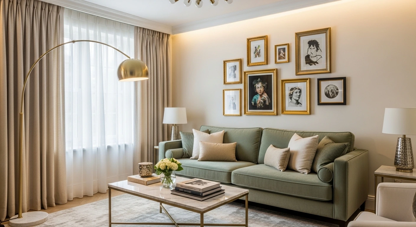 Elevate the Room With Green and Gold Accents