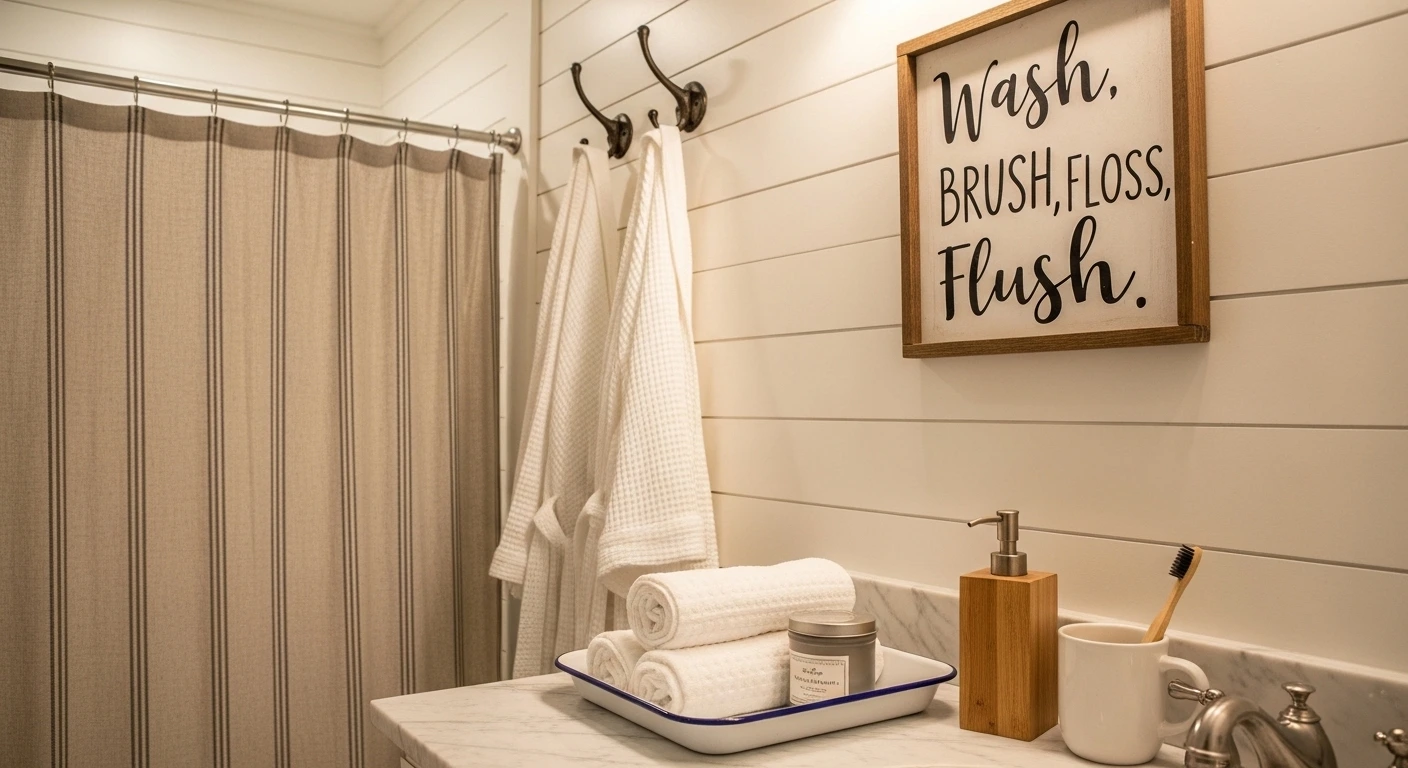 Finish with Farmhouse Bathroom Decor Accessories That Tell a Story