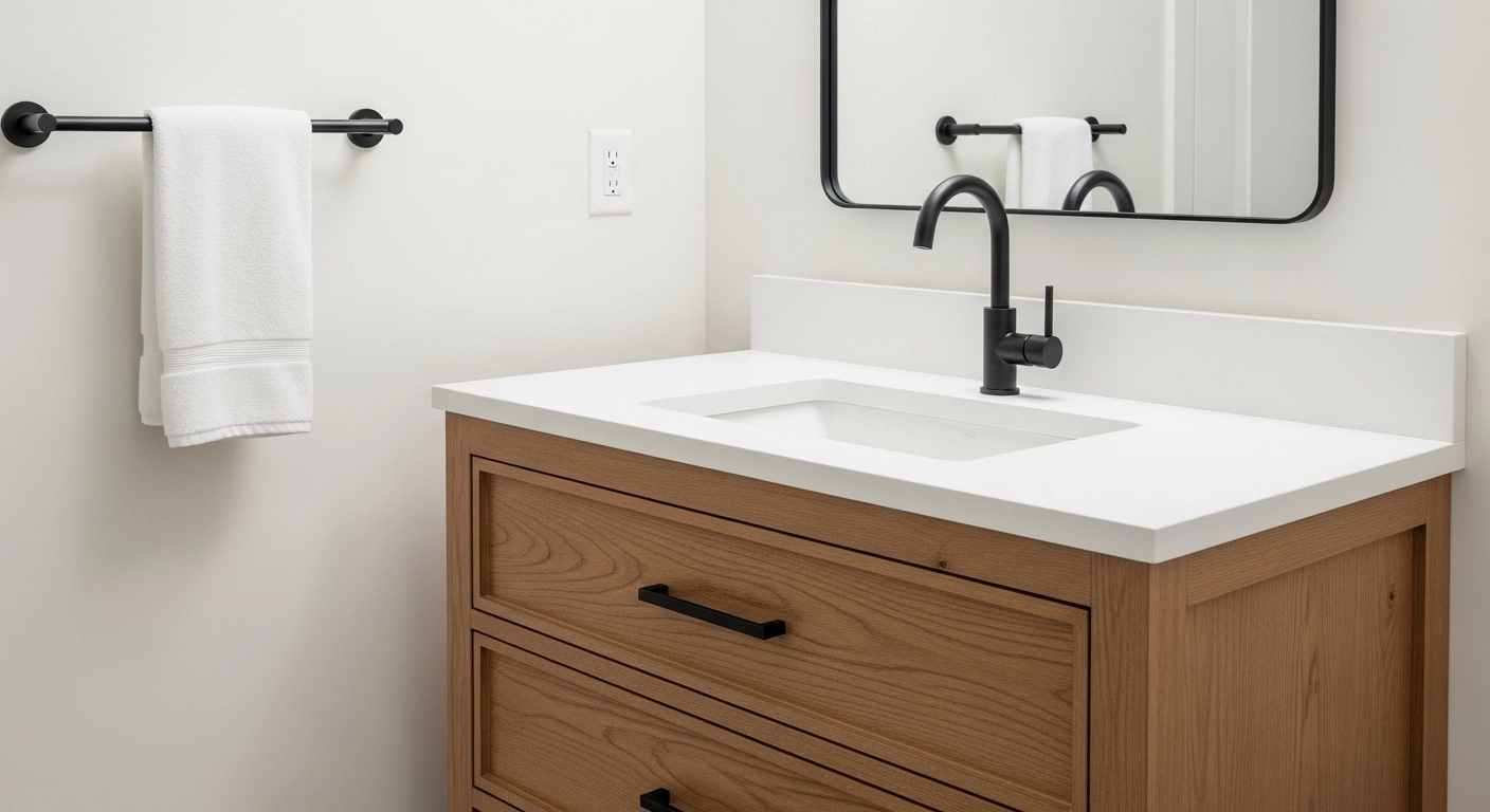 Incorporate Matte Black Hardware for Modern Contrast