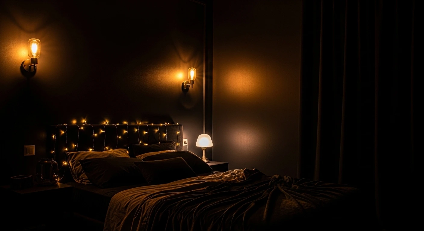 Moody Lighting to Complement Black Bedroom Ideas