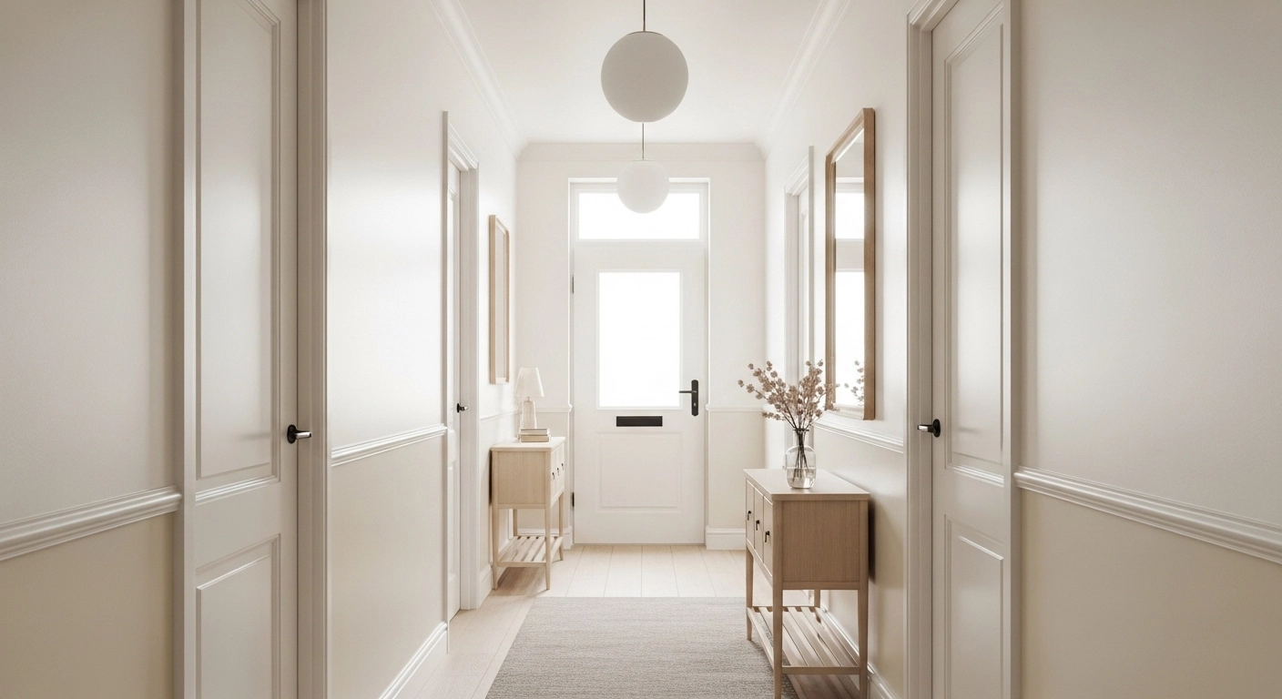 Use Light Paint Colors to Make Narrow Entrance Hall Ideas Work Instantly