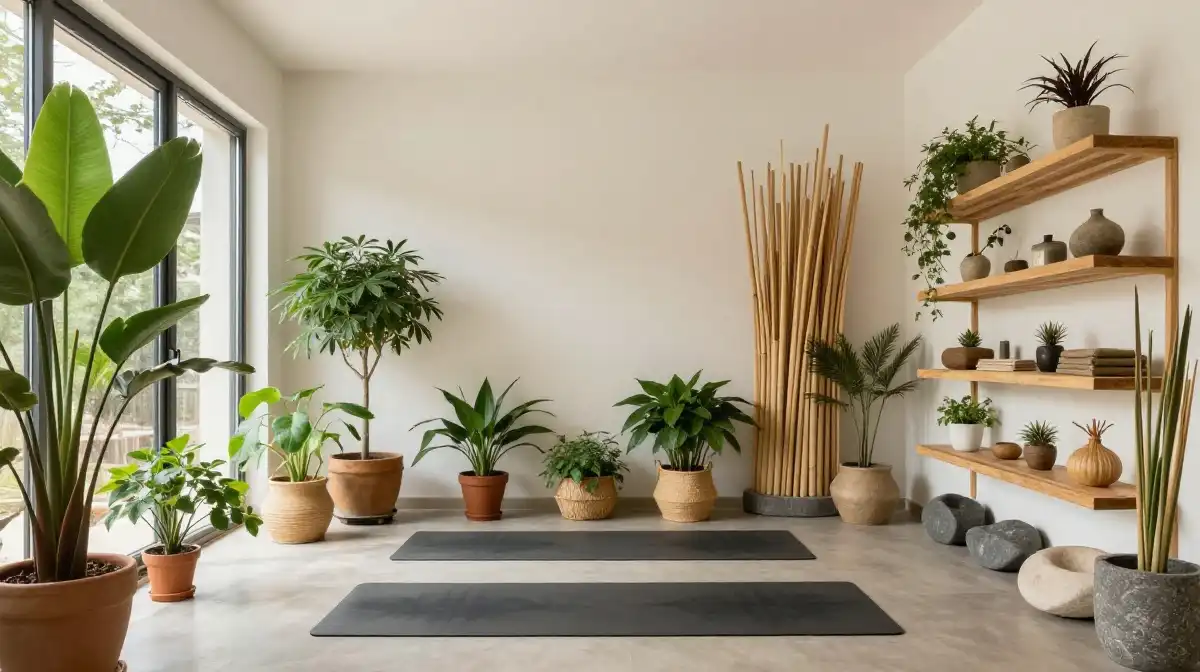Add Plants and Natural Elements to Your Yoga Room