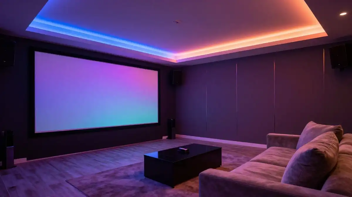 Adding LED Lights for a Stylish Movie Room