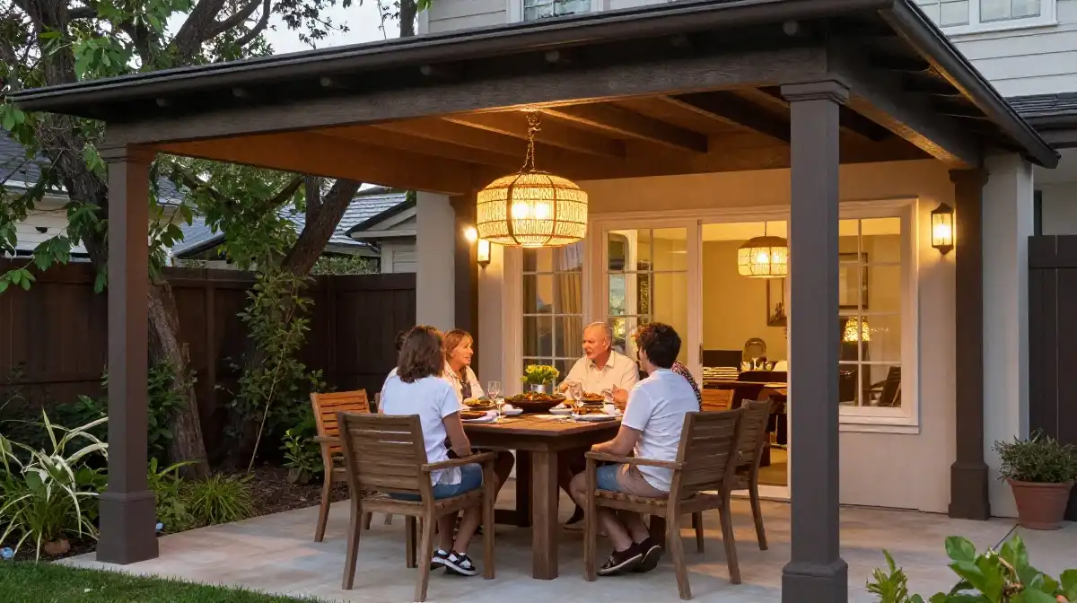 Backyard Dining Area Ideas Under a Gazebo