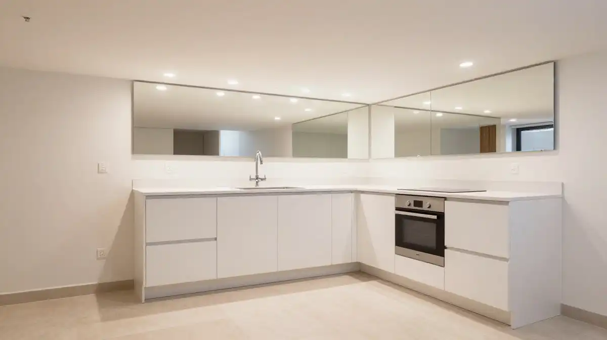Basement Kitchenette with Natural Lighting Tricks