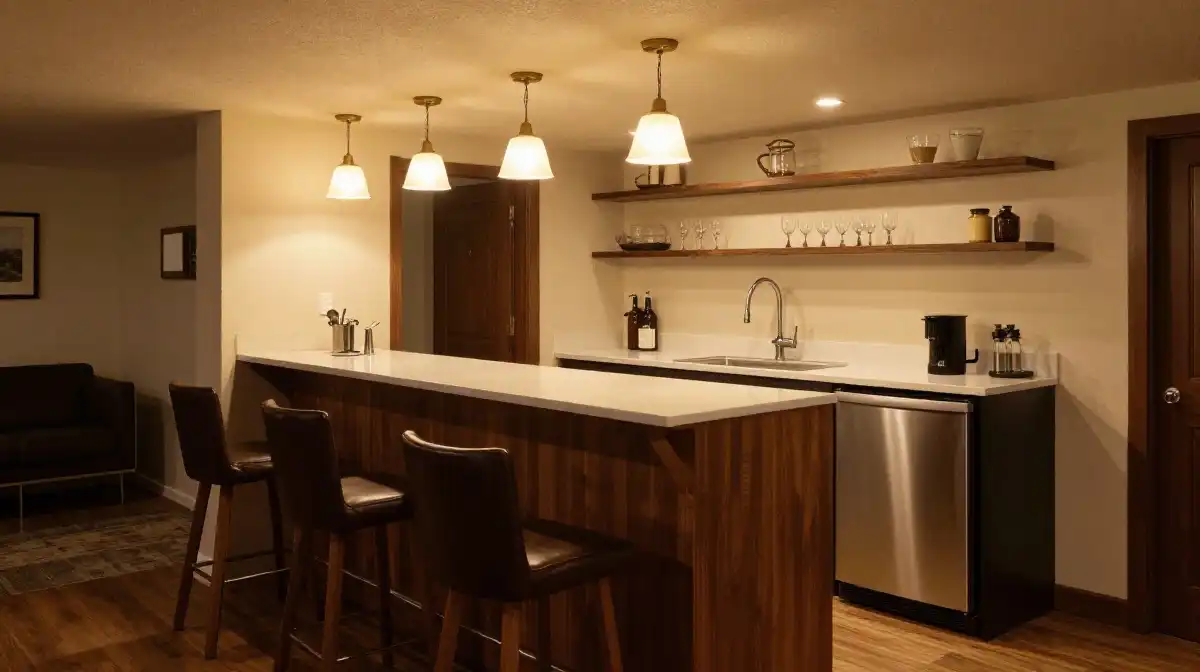 Basement Wet Bar Style Kitchenette