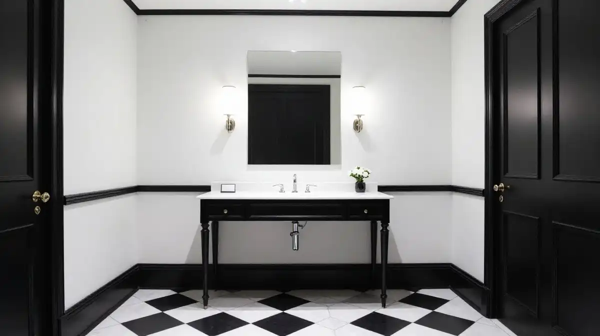 Black and White Powder Rooms With Timeless Charm