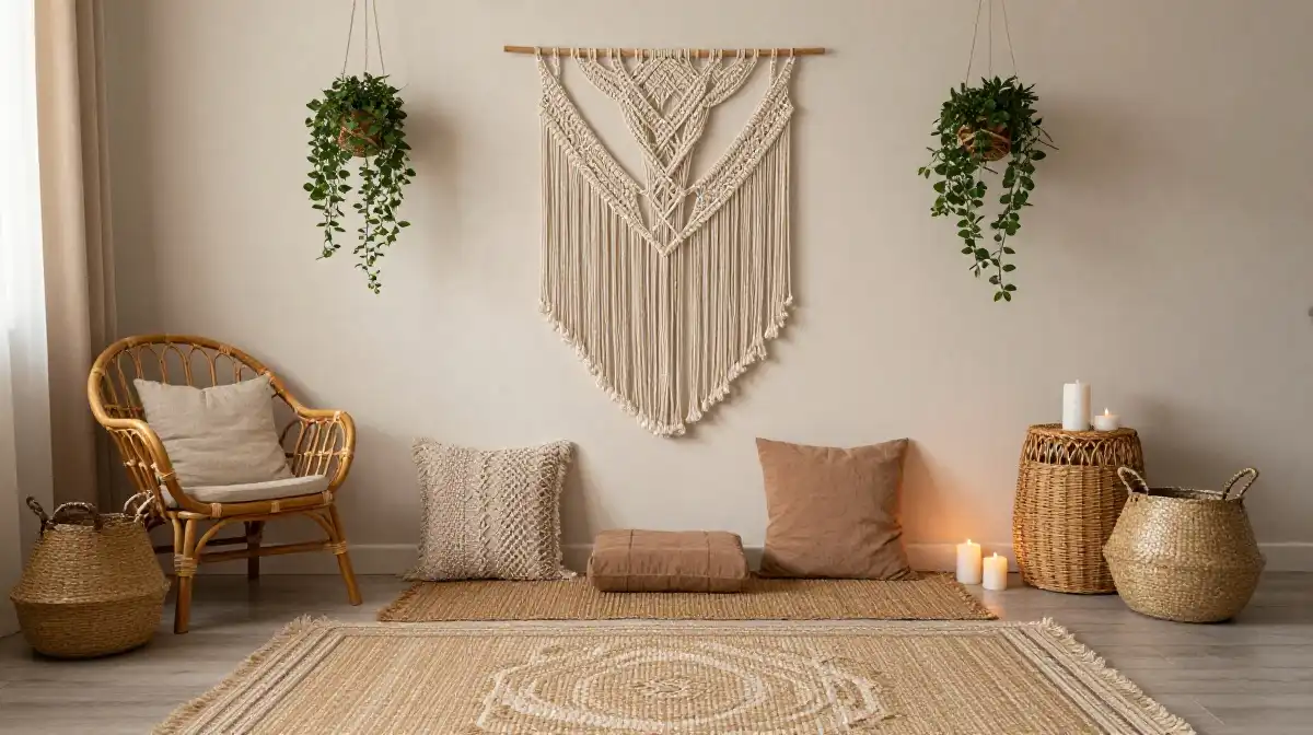 Boho Home Yoga Room Ideas with Natural Decor