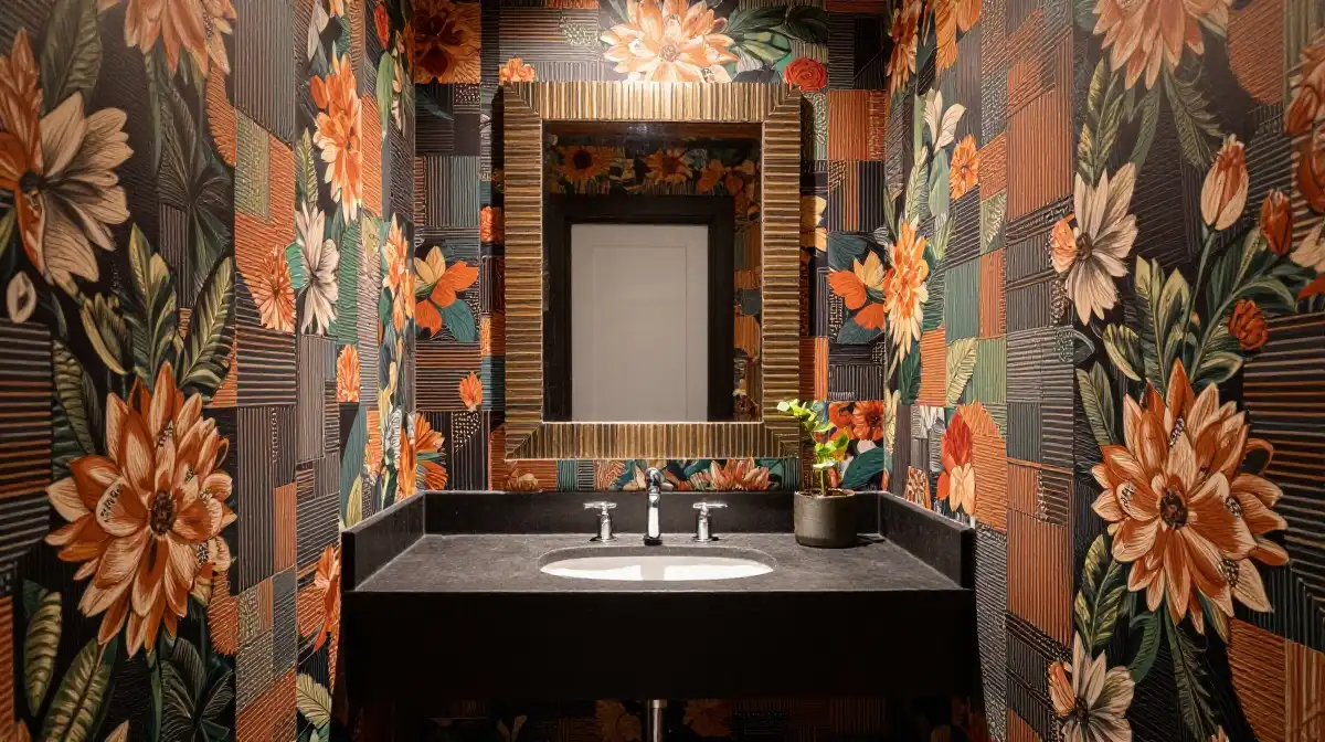 Bold Wallpaper Designs That Transform Tiny Powder Rooms