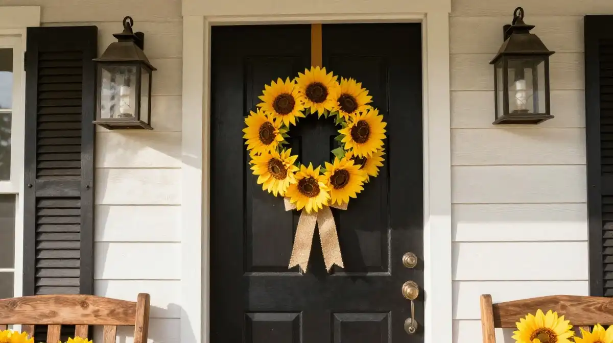 Bright Sunflower Wreath Ideas for a Cheerful Summer Front Door