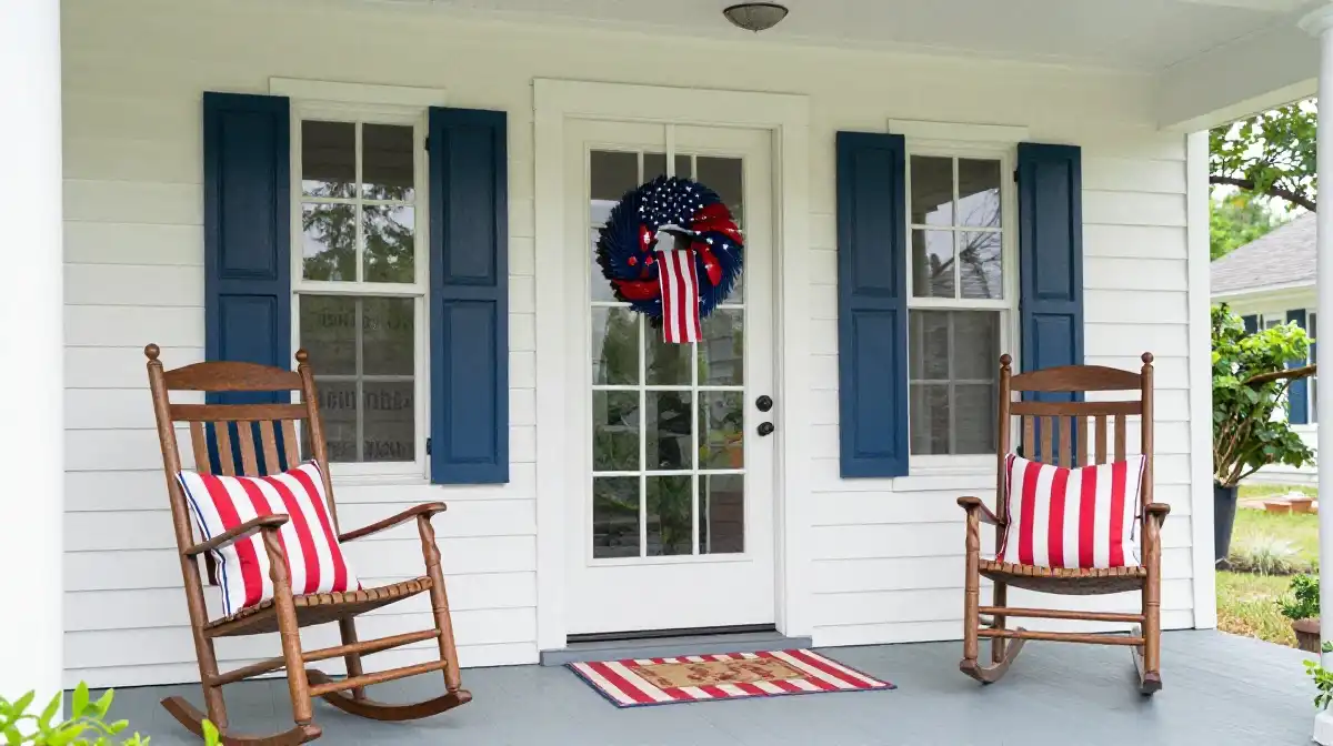 Classic Red White and Blue Patriotic Porch Ideas