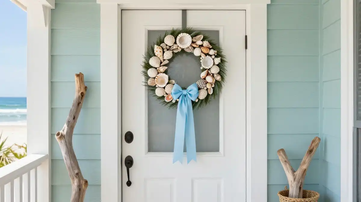 Coastal Summer Wreath Designs for a Beach-Inspired Entryway