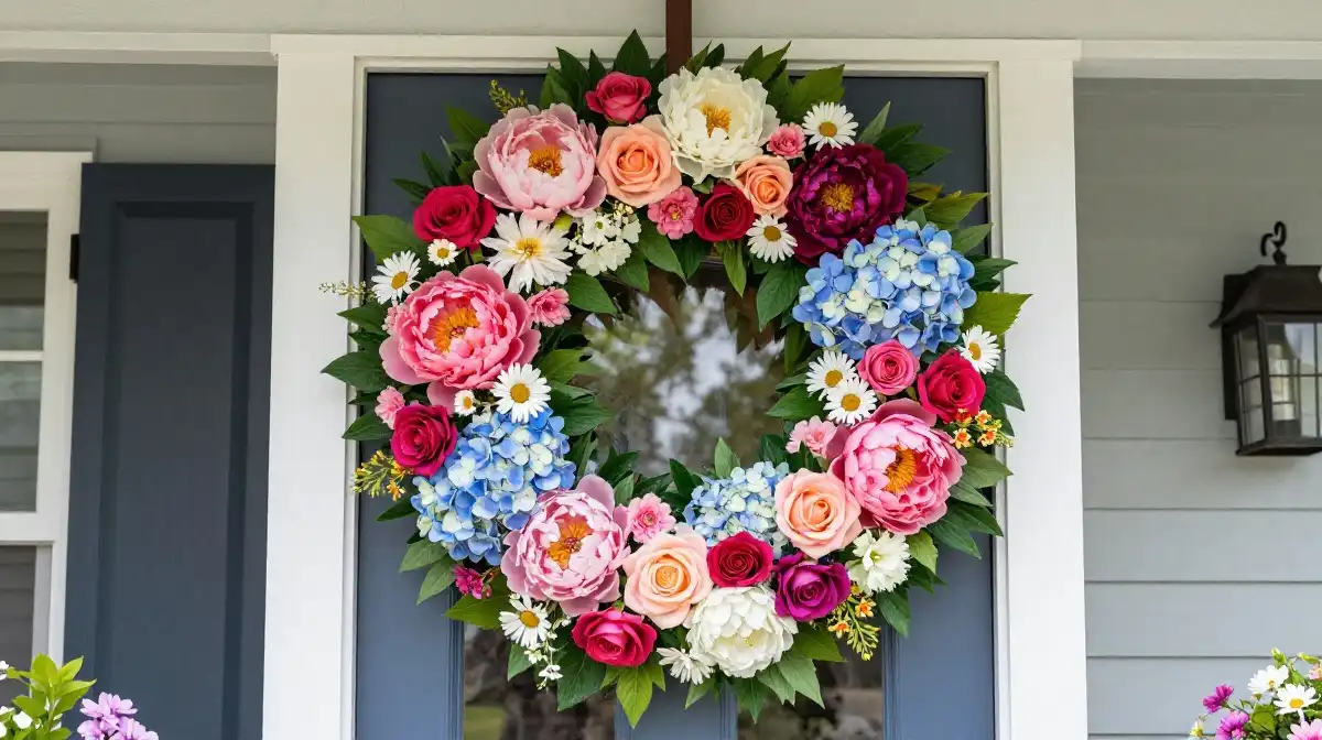 Colorful Floral Wreath Designs That Instantly Boost Curb Appeal