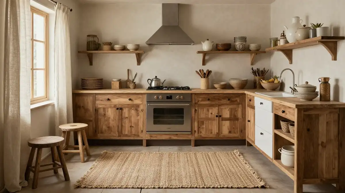 Cottagecore Kitchen Ideas with Natural Textures