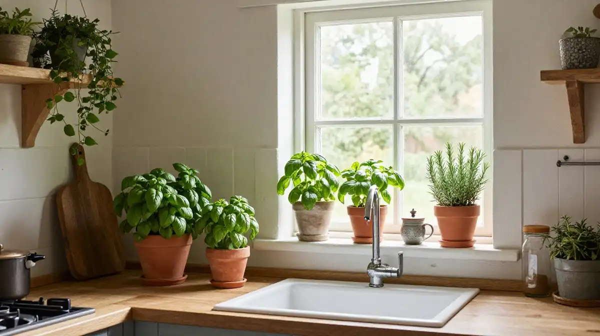 Cottagecore Kitchen Plants and Herb Garden Inspiration