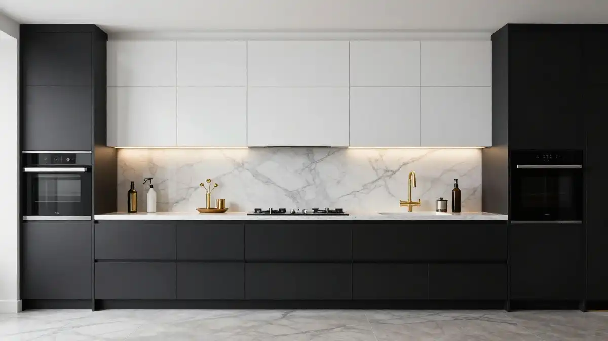 Elegant Black and White Kitchen Cabinet Color Ideas
