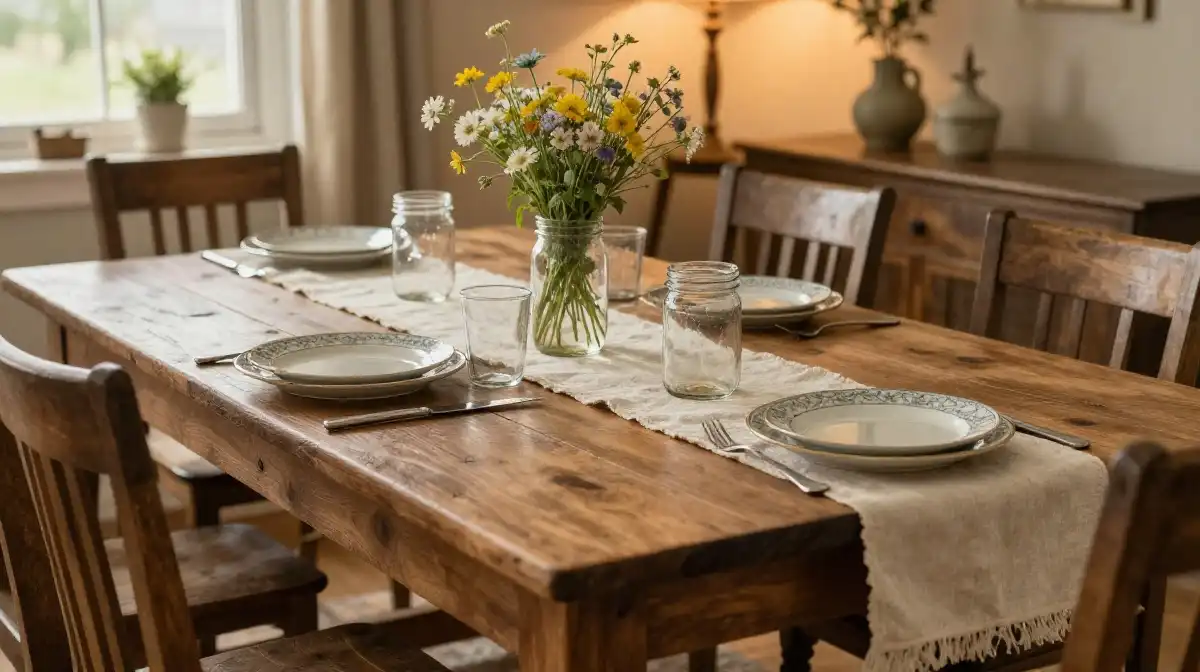 Farmhouse Style Summer Dining Table Inspiration