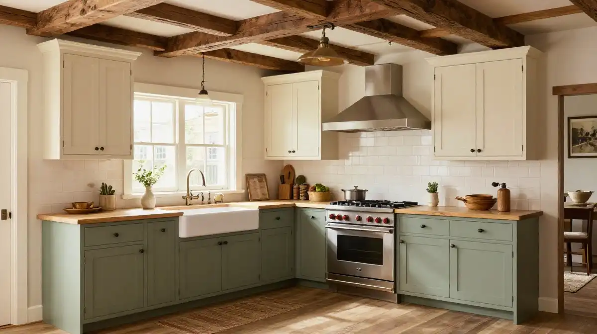 Farmhouse Style Two Tone Kitchen Cabinet Ideas