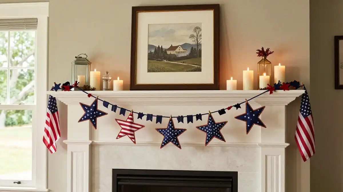 Festive Independence Day Mantel Decor Inspiration
