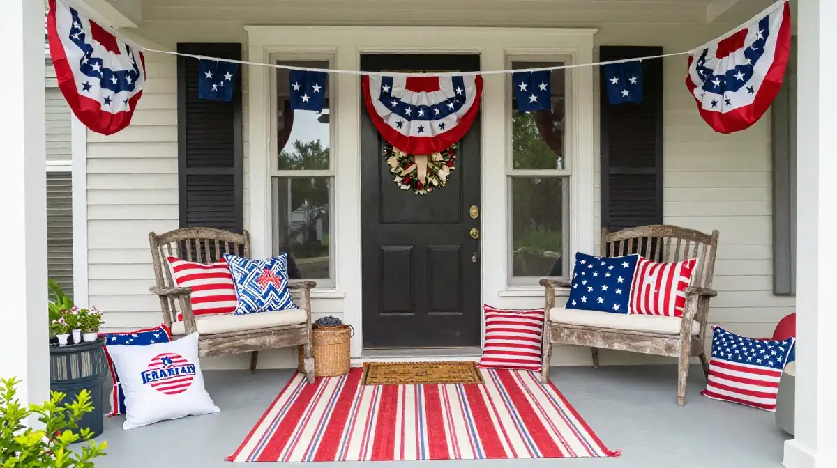 Festive Stars and Stripes Porch Decorating Ideas