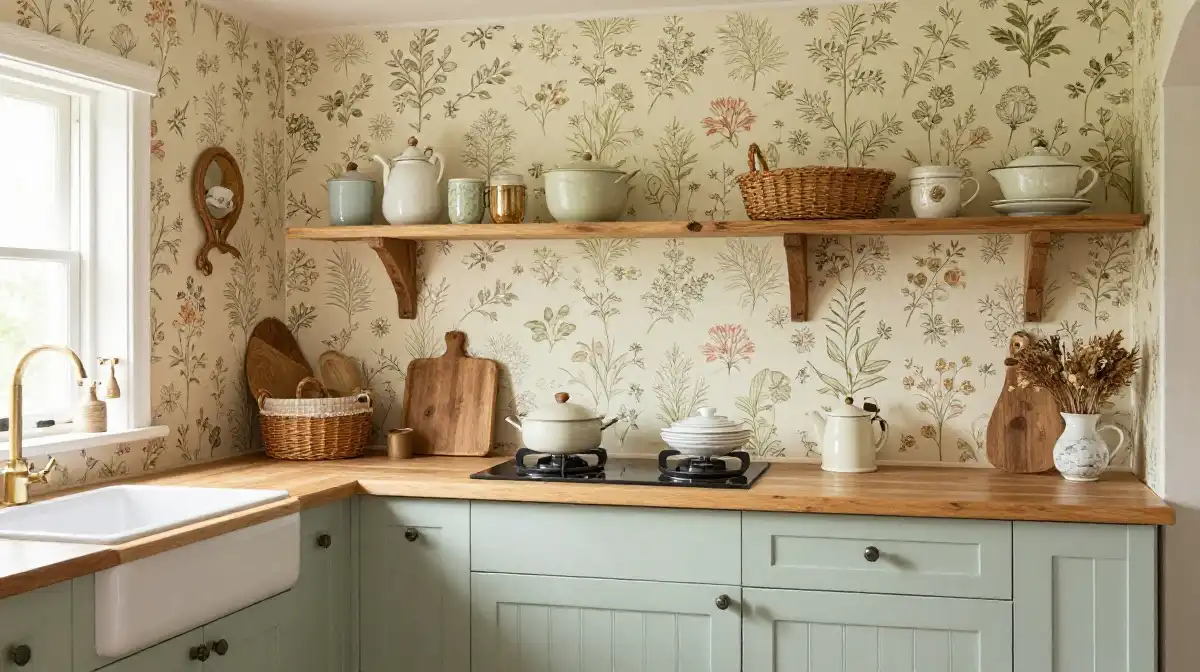 Floral Wallpaper Ideas for a Cottagecore Kitchen