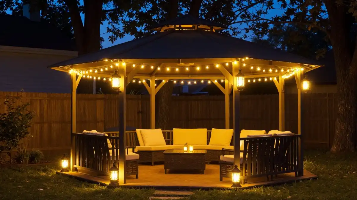 Rustic Backyard Gazebo Ideas with Farmhouse Charm