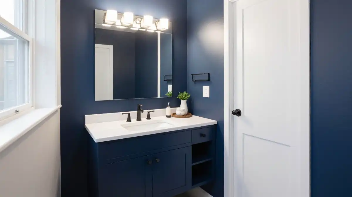 Small Moody Blue Bathroom Ideas That Feel Spacious
