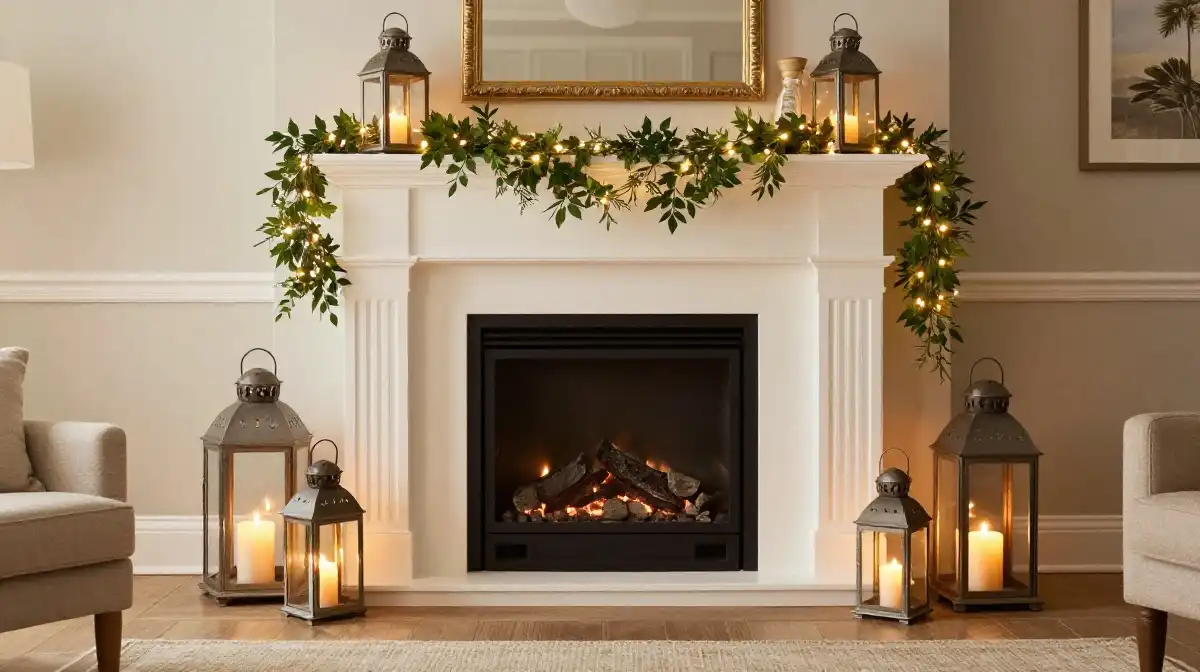 Summer Lantern and Candle Styling Ideas for Mantels