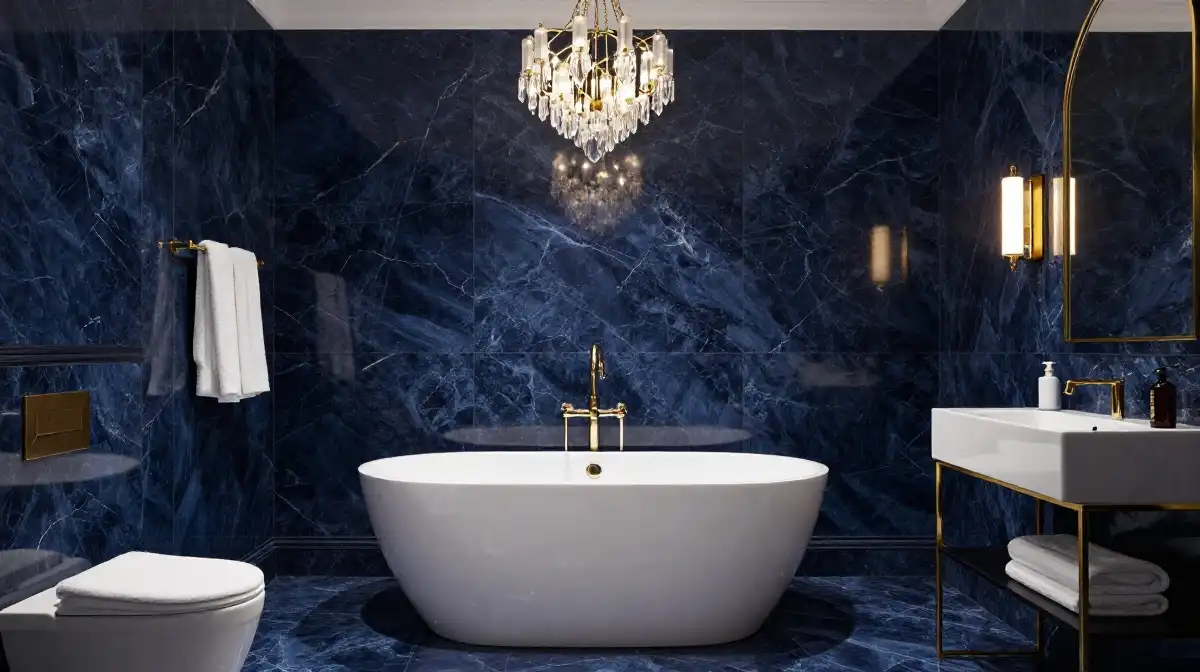 Tips to Create a Luxury Moody Blue Bathroom at Home