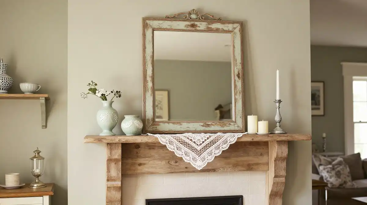 Vintage Summer Mantel Decor Ideas with Cozy Charm