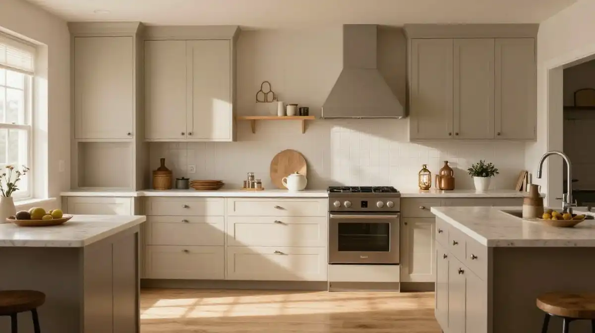 Warm Neutral Two Tone Kitchen Cabinet Inspiration