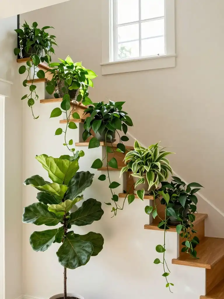  Indoor Staircase Ideas with Plants and Greenery