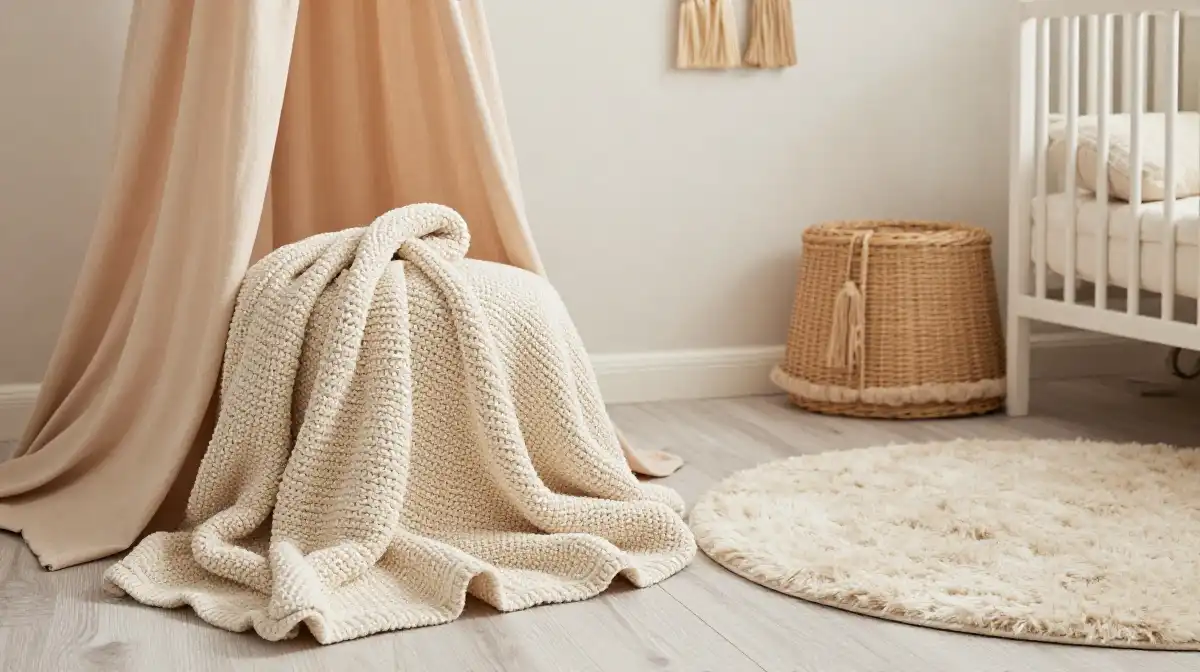 Add Soft Textiles and Rugs for Extra Comfort (Cozy Baby Girl Nursery Ideas with Textures)