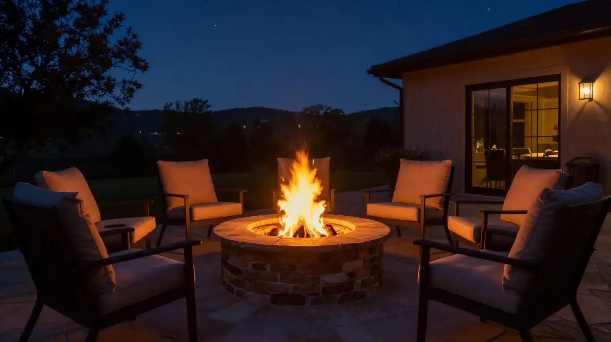 Back Patio Ideas with Fire Pit for Cozy Evenings
