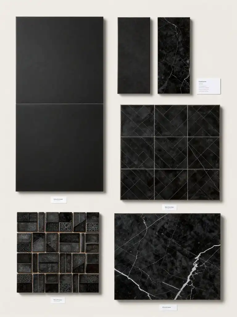 Black Bathroom Tiles Ideas for Walls and Floors