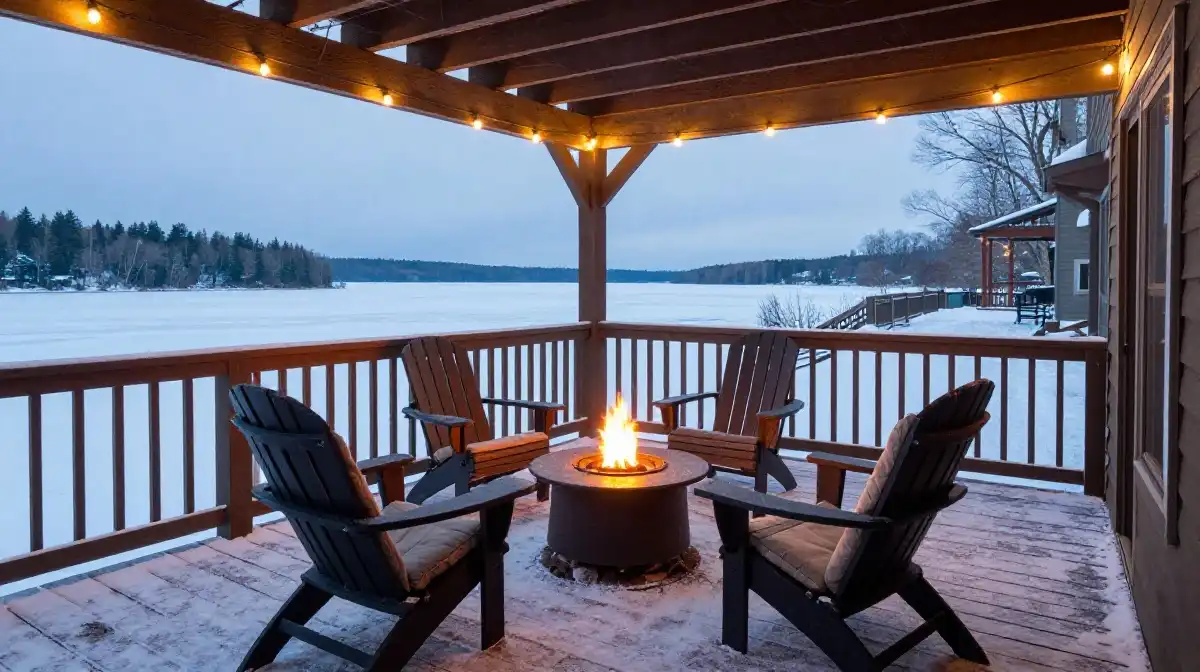 Cabin Deck and Balcony Ideas Designed for Winter-Ready Outdoor Living