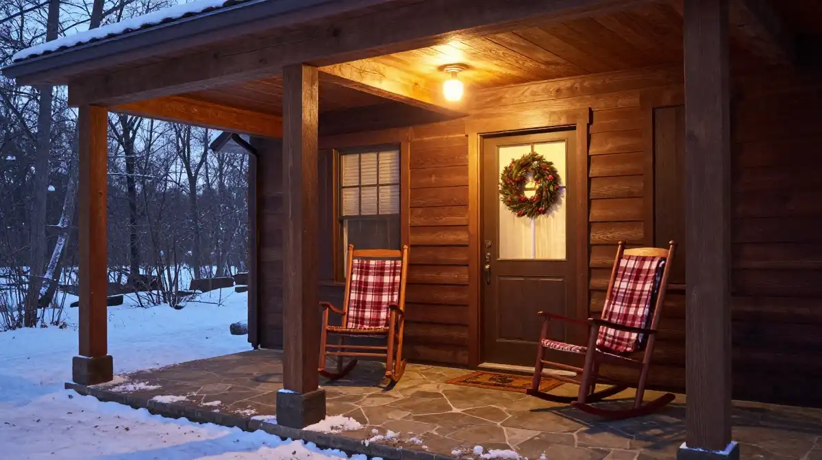 Cabin Porch and Entryway Ideas for a Warm Winter Welcome