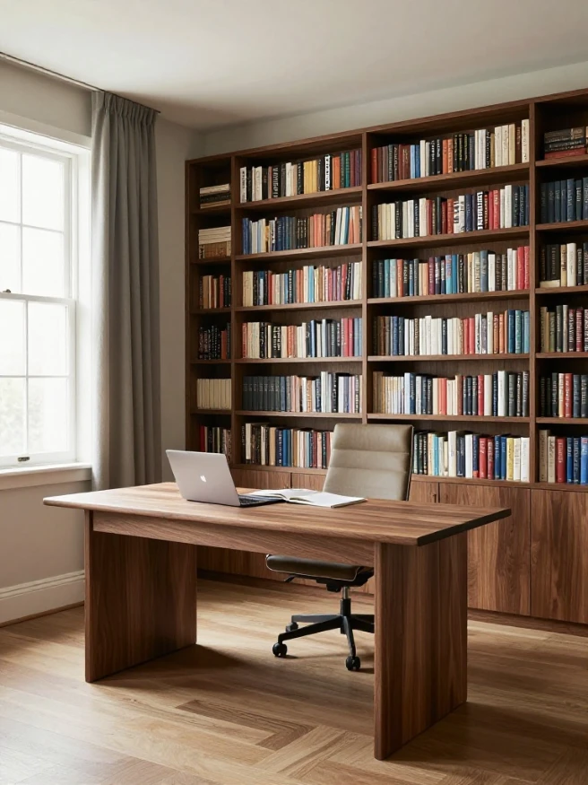 Combining a Home Office and Library in One Room