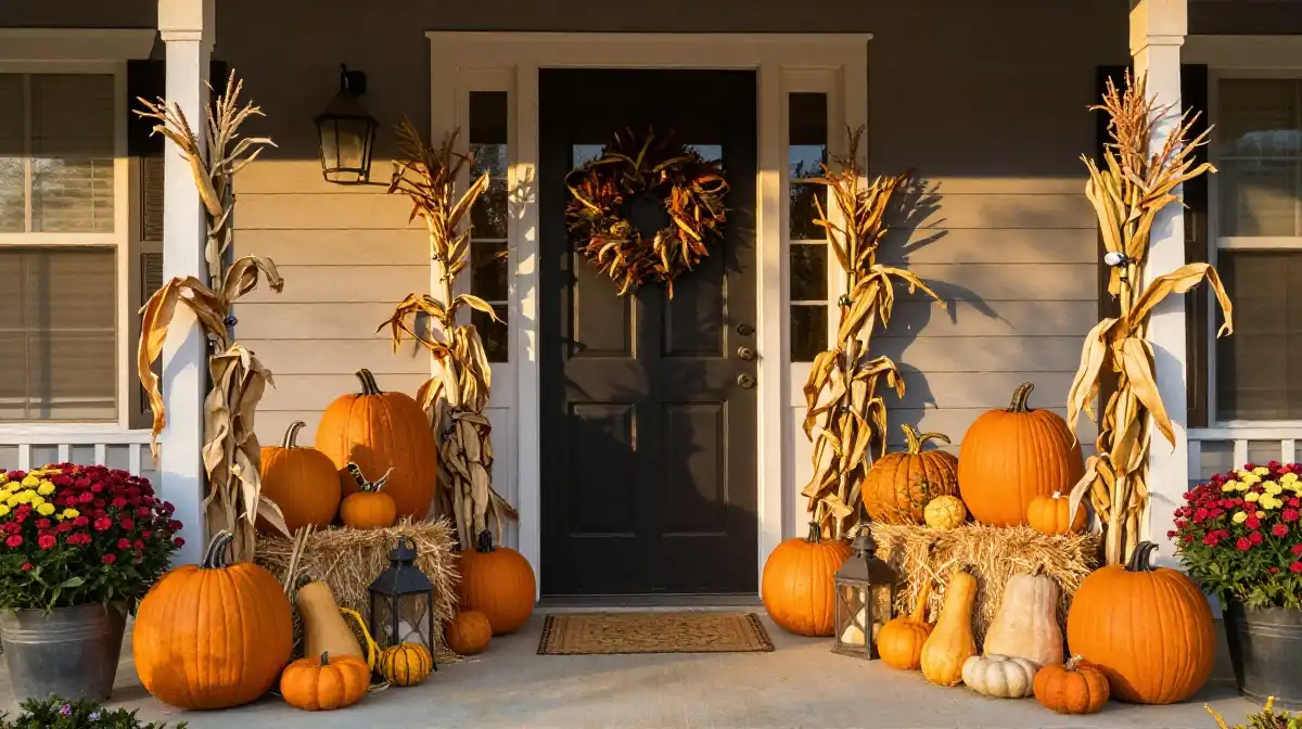 Creating a Warm and Inviting Harvest-Themed Display