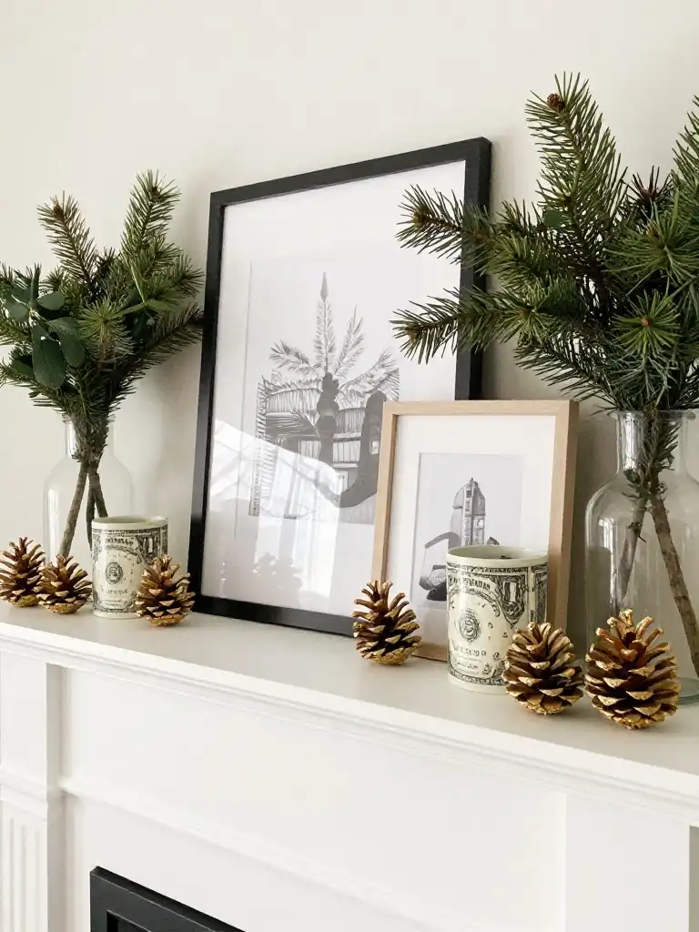DIY Winter Mantel Decorating Ideas on a Budget