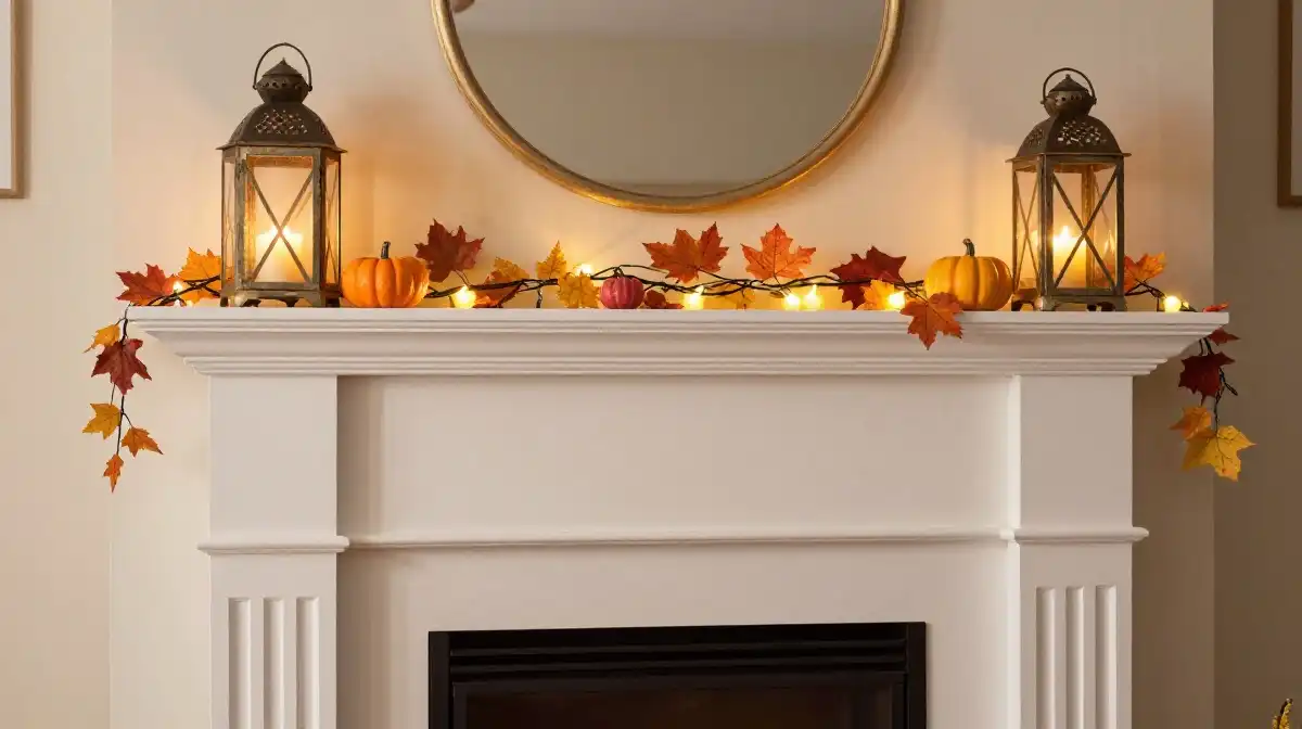  Decorate Your Fireplace with Cozy Lanterns and Seasonal Accents