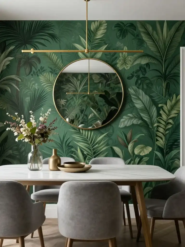 Dining Room Accent Wall Ideas with Paint and Wallpaper