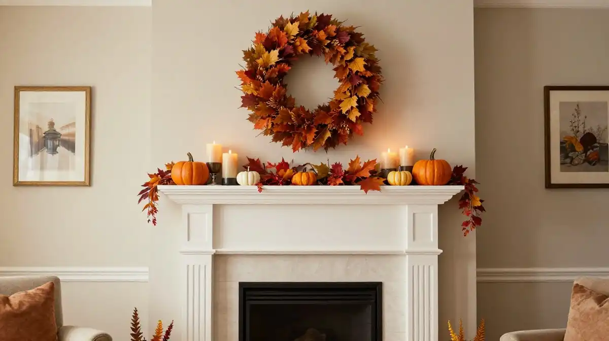  Display Fall Wreaths Above the Mantel for a Stunning Focal Point