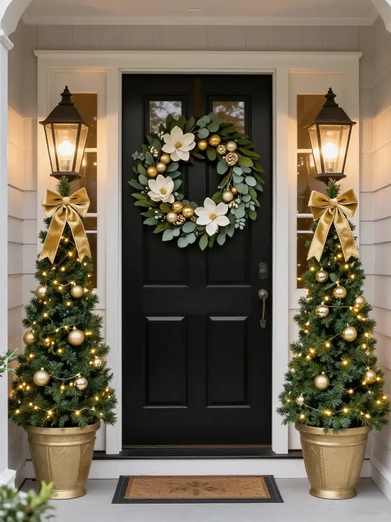 Elegant Front Porch Christmas Decor for a Luxurious Look