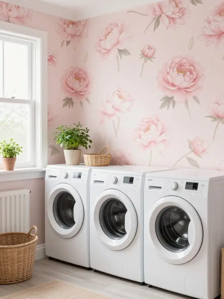 Floral Wallpaper Ideas to Brighten Your Laundry Room