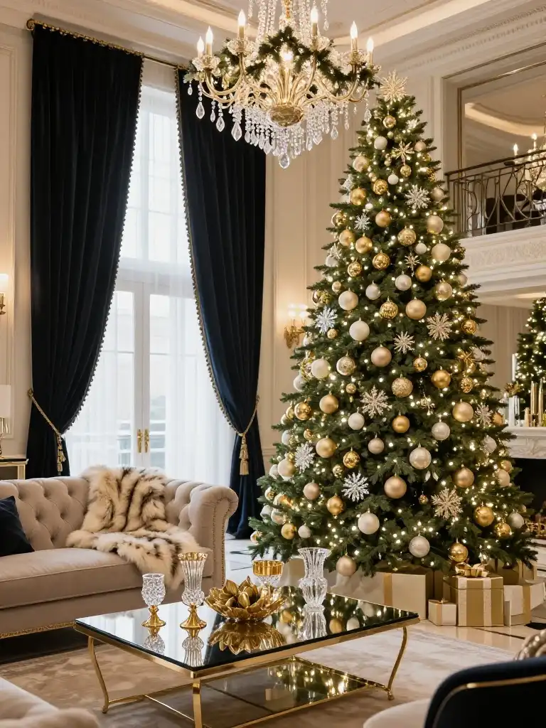 Glam and Luxury Christmas Living Room Ideas